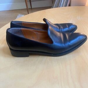 Black Italian leather loafers